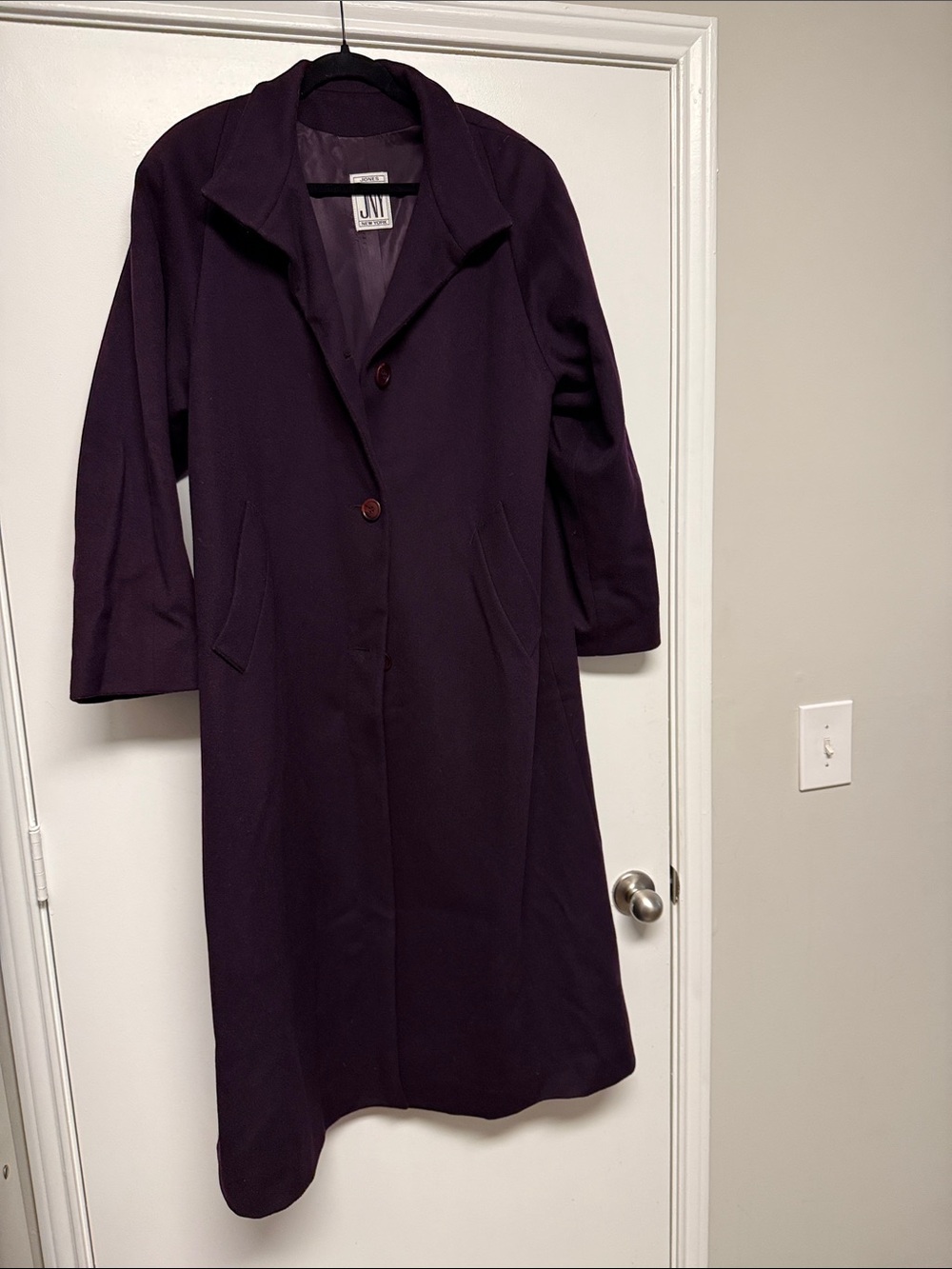 Jones New York: Pure Wool Dark Purple Trench Coat